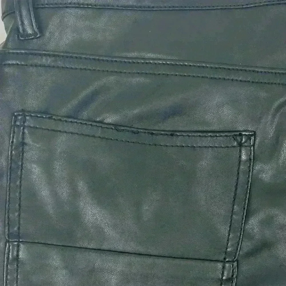 Dance & Marvel Women's‎ Distressed Black Denim faux leather Mini Skirt Size M - Picture 7 of 13